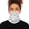 Red Life Crest Neck Gaiter — Lightweight Face Scarf & Headband 3