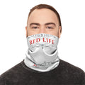 Red Life Crest Neck Gaiter — Lightweight Face Scarf & Headband 2